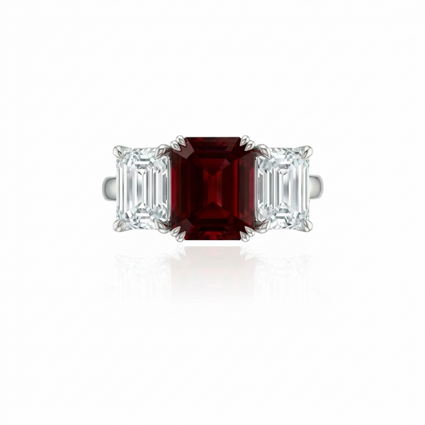 Nexus Trilogy Ring – Deep Red Garnet