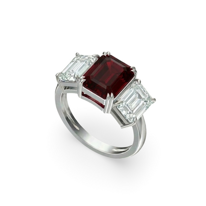 Nexus Trilogy Ring – Deep Red Garnet