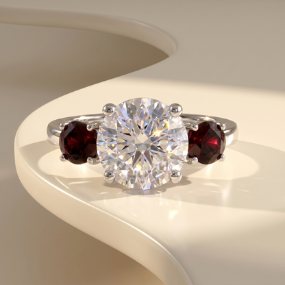 Juno Trilogy Ring – Deep Red Garnet