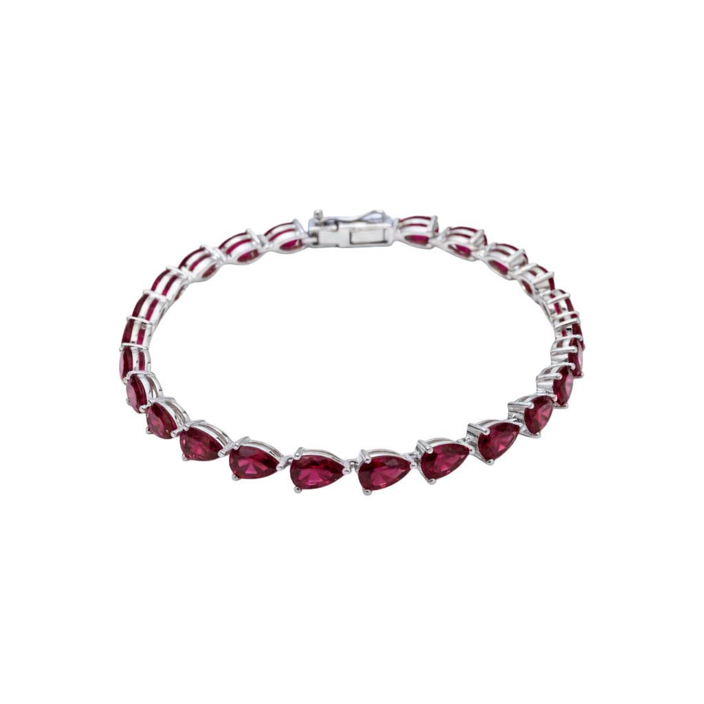 Nova Tennis Bracelet – Deep Red Garnet