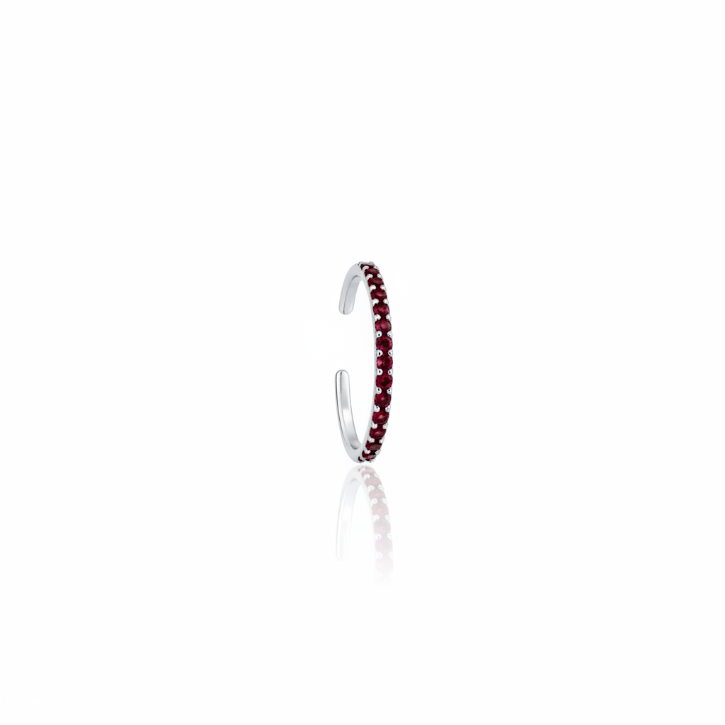 Linea Mini Ear Cuff – Deep Red Garnet