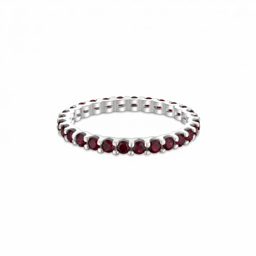 Linea Midi Ring – Deep Red Garnet