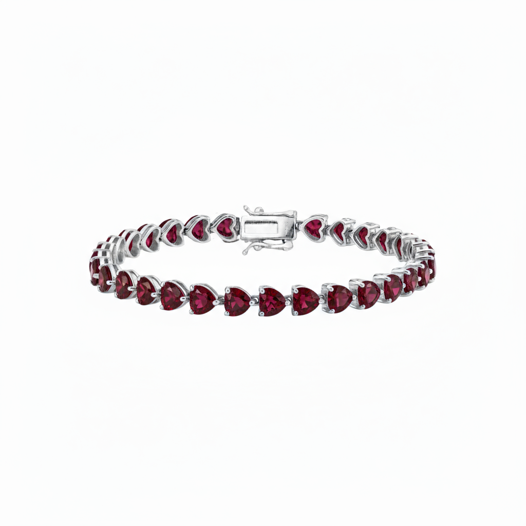 Amore Tennis Bracelet – Deep Red Garnet