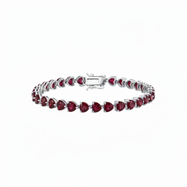 Amore Tennis Bracelet – Deep Red Garnet
