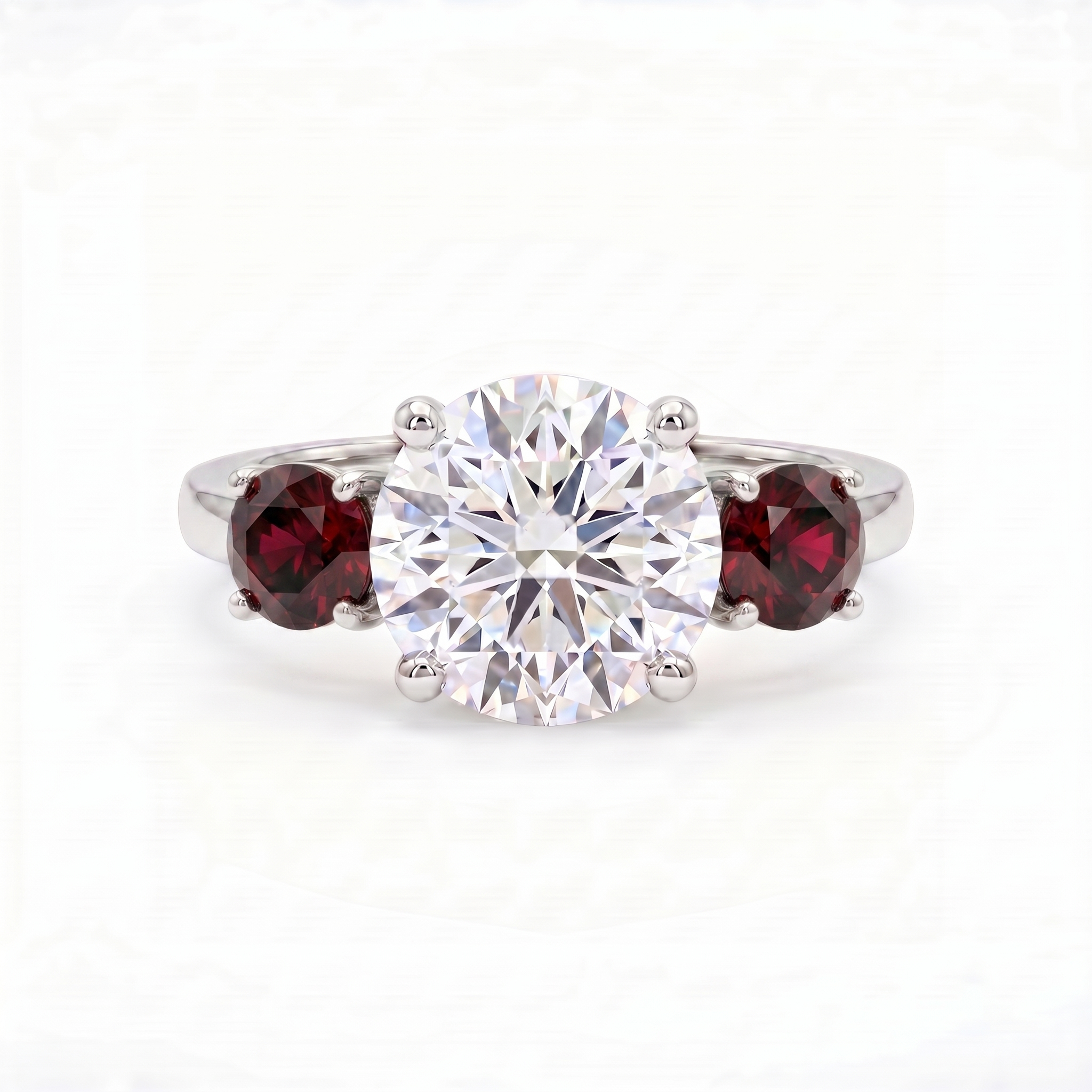 Juno Trilogy Ring – Deep Red Garnet