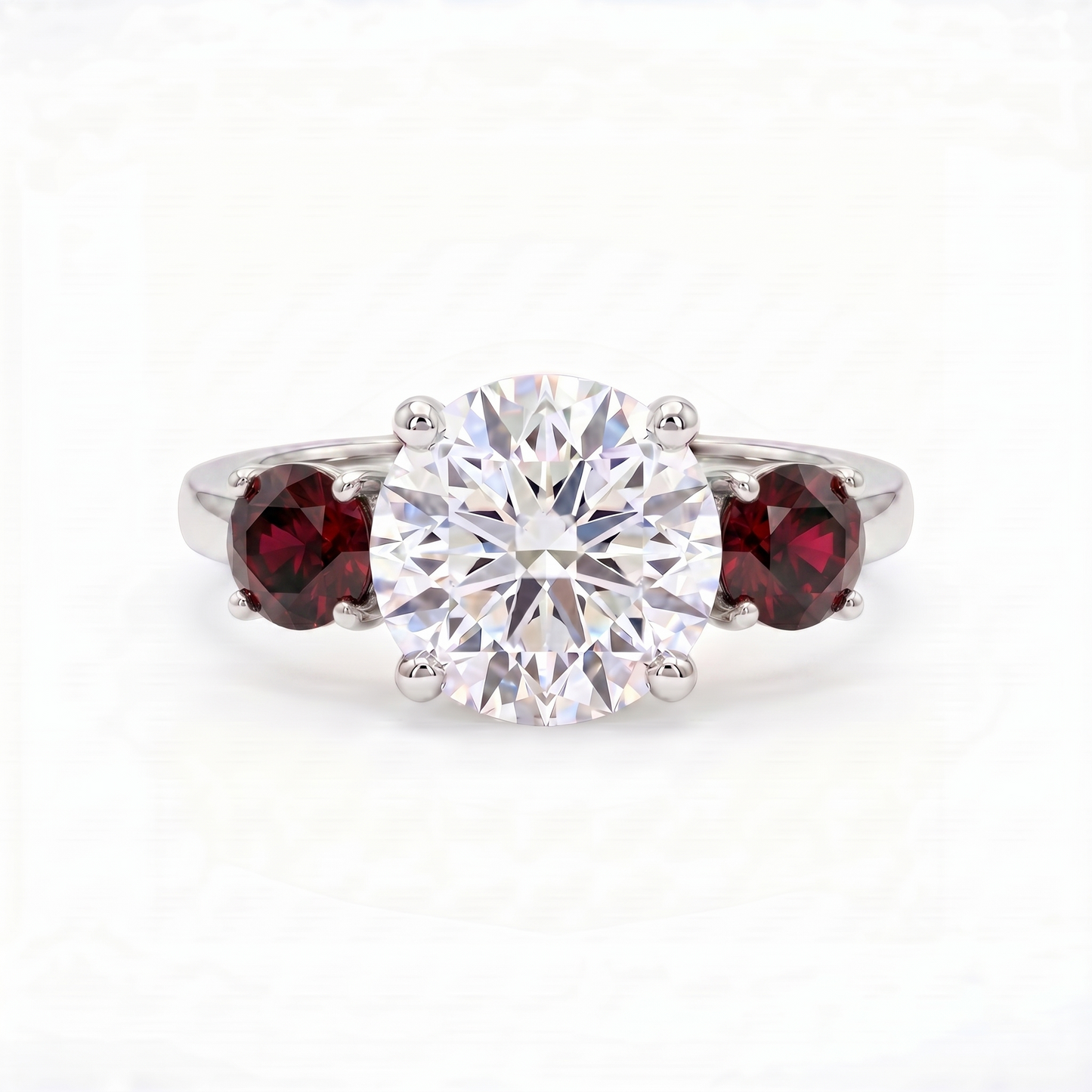 Juno Trilogy Ring – Deep Red Garnet