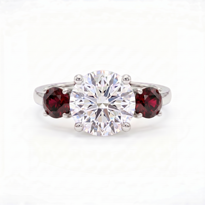 Juno Trilogy Ring – Deep Red Garnet
