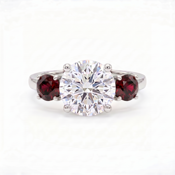Juno Trilogy Ring – Deep Red Garnet