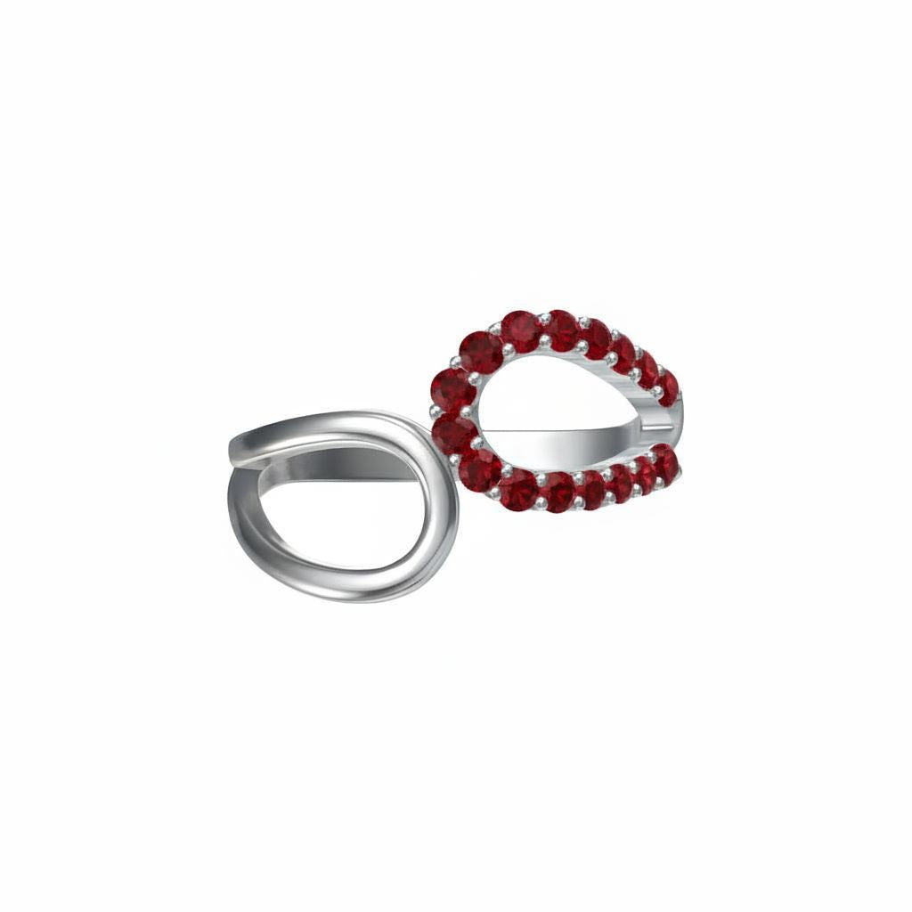 Linea Contour Ring – Deep Red Garnet