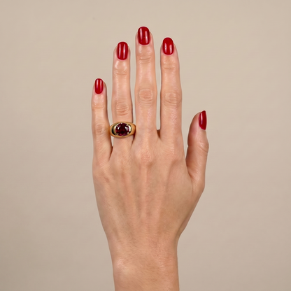 Juno Grand Dome Ring – Deep Red Garnet
