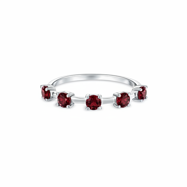 Linea Cinco Ring – Deep Red Garnet