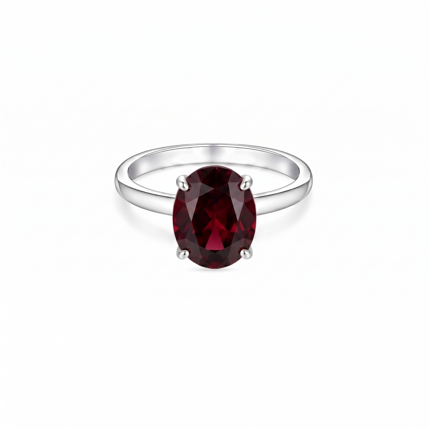Velara Signature Ring – Deep Red Garnet
