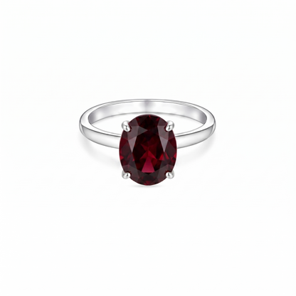 Velara Signature Ring – Deep Red Garnet