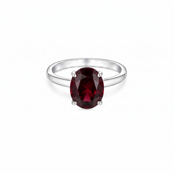 Velara Signature Ring – Deep Red Garnet
