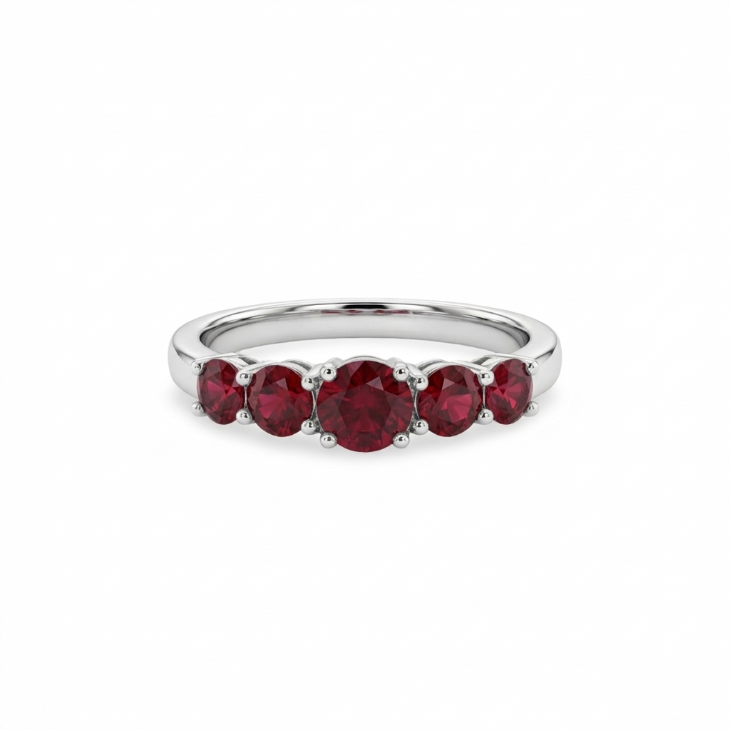 Juno Cinco Ring – Deep Red Garnet