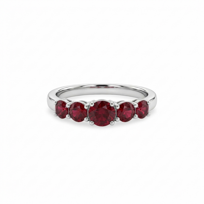 Juno Cinco Ring – Deep Red Garnet