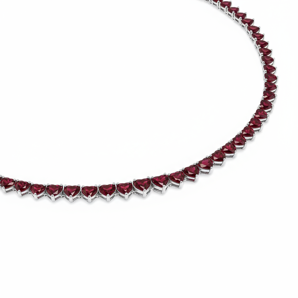Amore Tennis Necklace – Deep Red Garnet