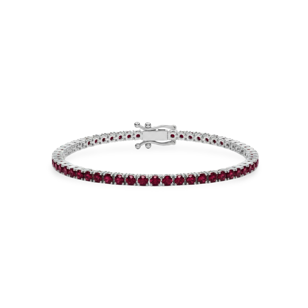 Juno Midi Tennis Bracelet – Deep Red Garnet