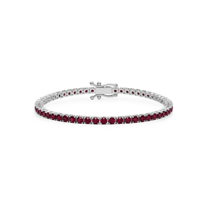Juno Midi Tennis Bracelet – Deep Red Garnet