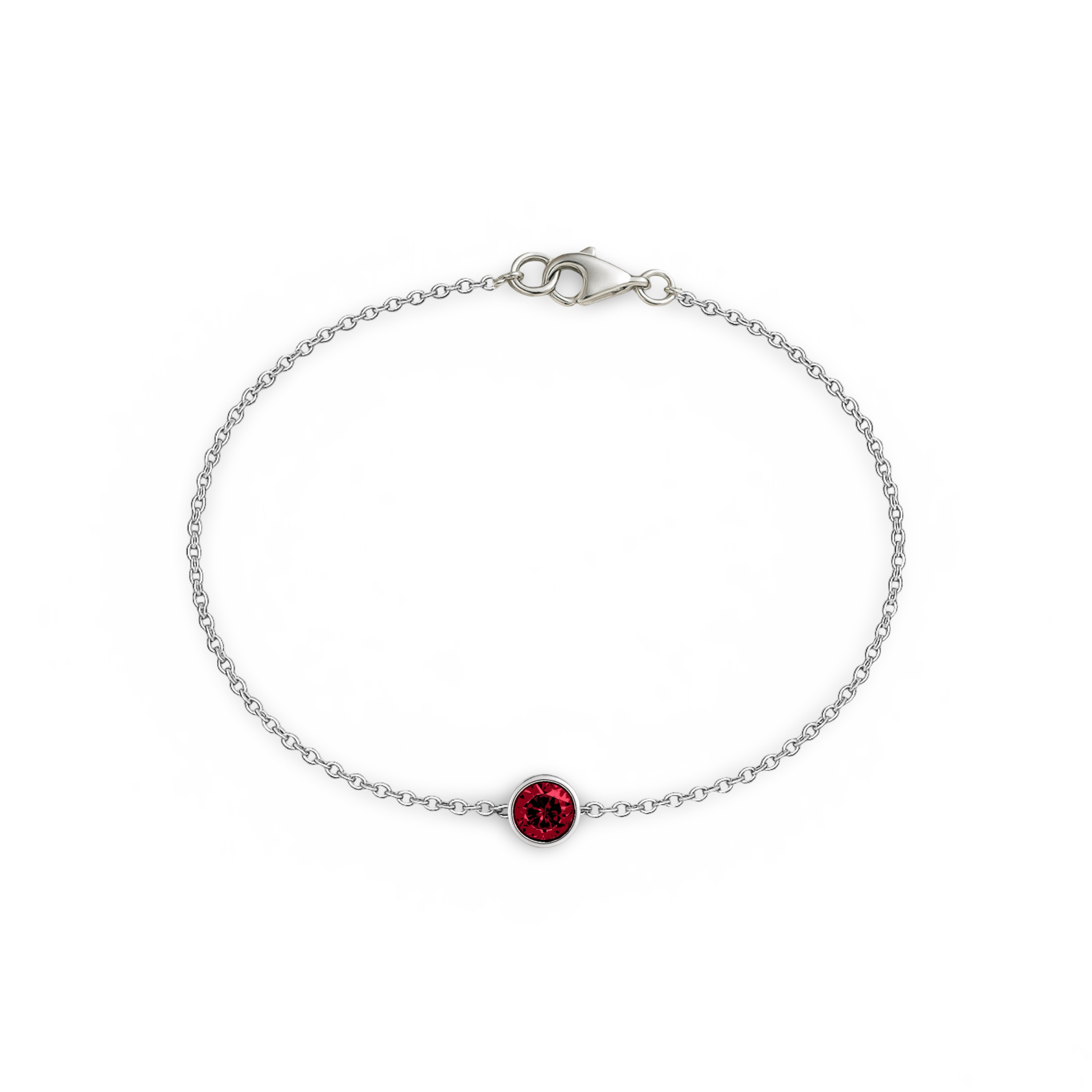 Forma Solitaire Bracelet – Deep Red Garnet