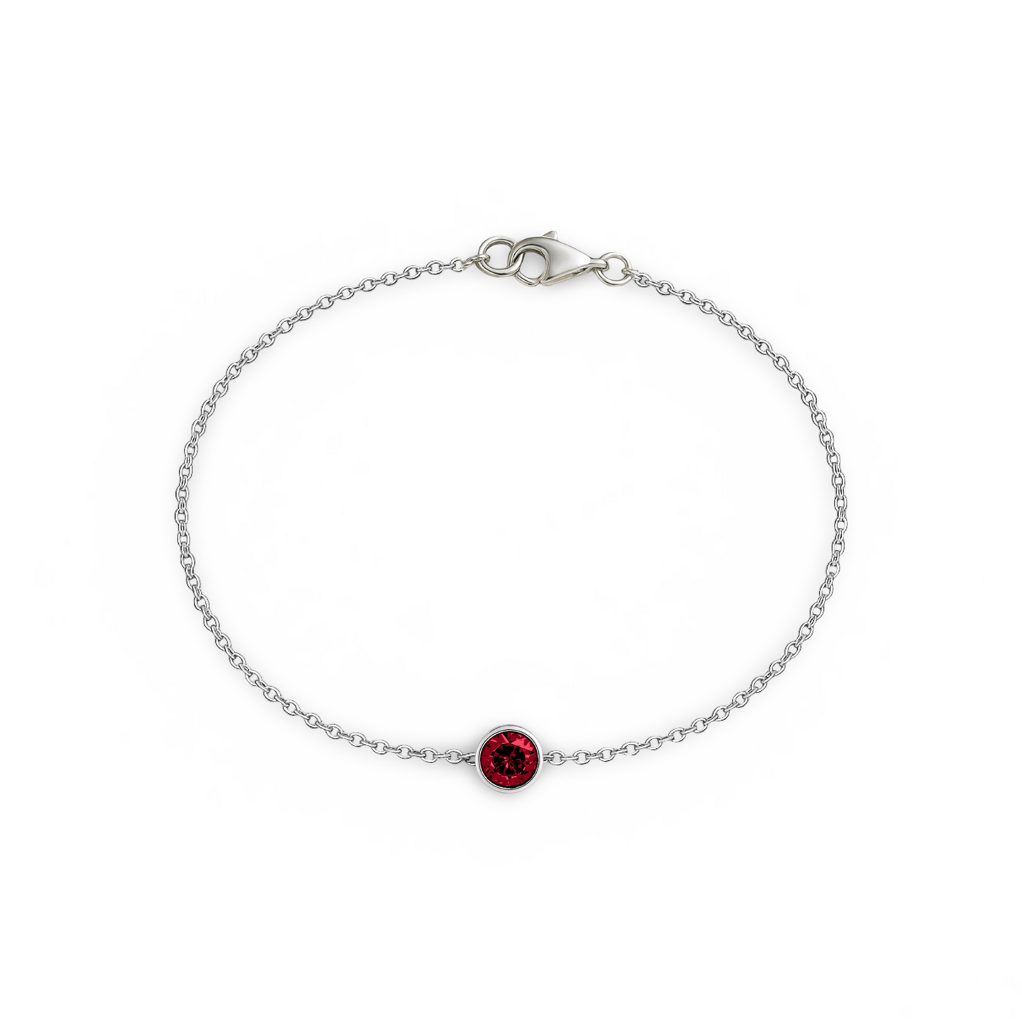 Forma Solitaire Bracelet – Deep Red Garnet