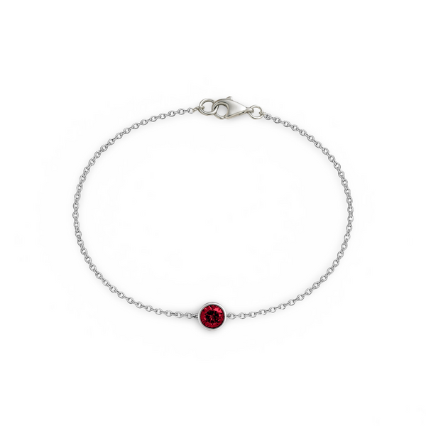 Forma Solitaire Bracelet – Deep Red Garnet