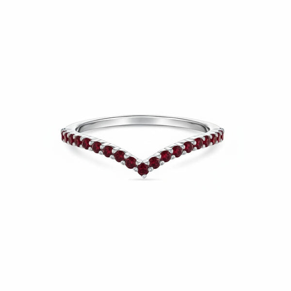 Linea V Demi Ring – Deep Red Garnet