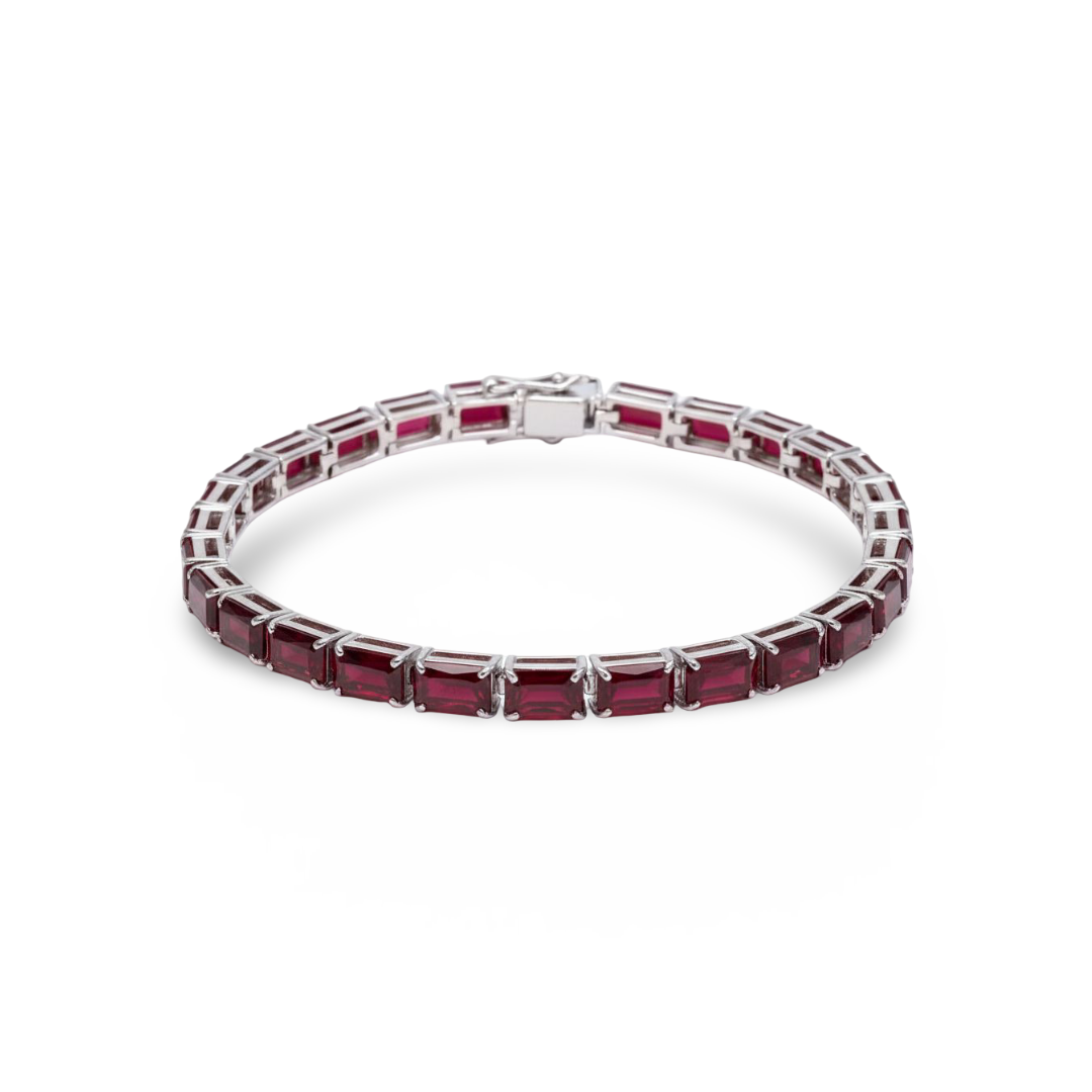 Nexus Tennis Bracelet – Deep Red Garnet