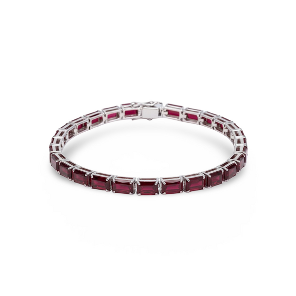Nexus Tennis Bracelet – Deep Red Garnet