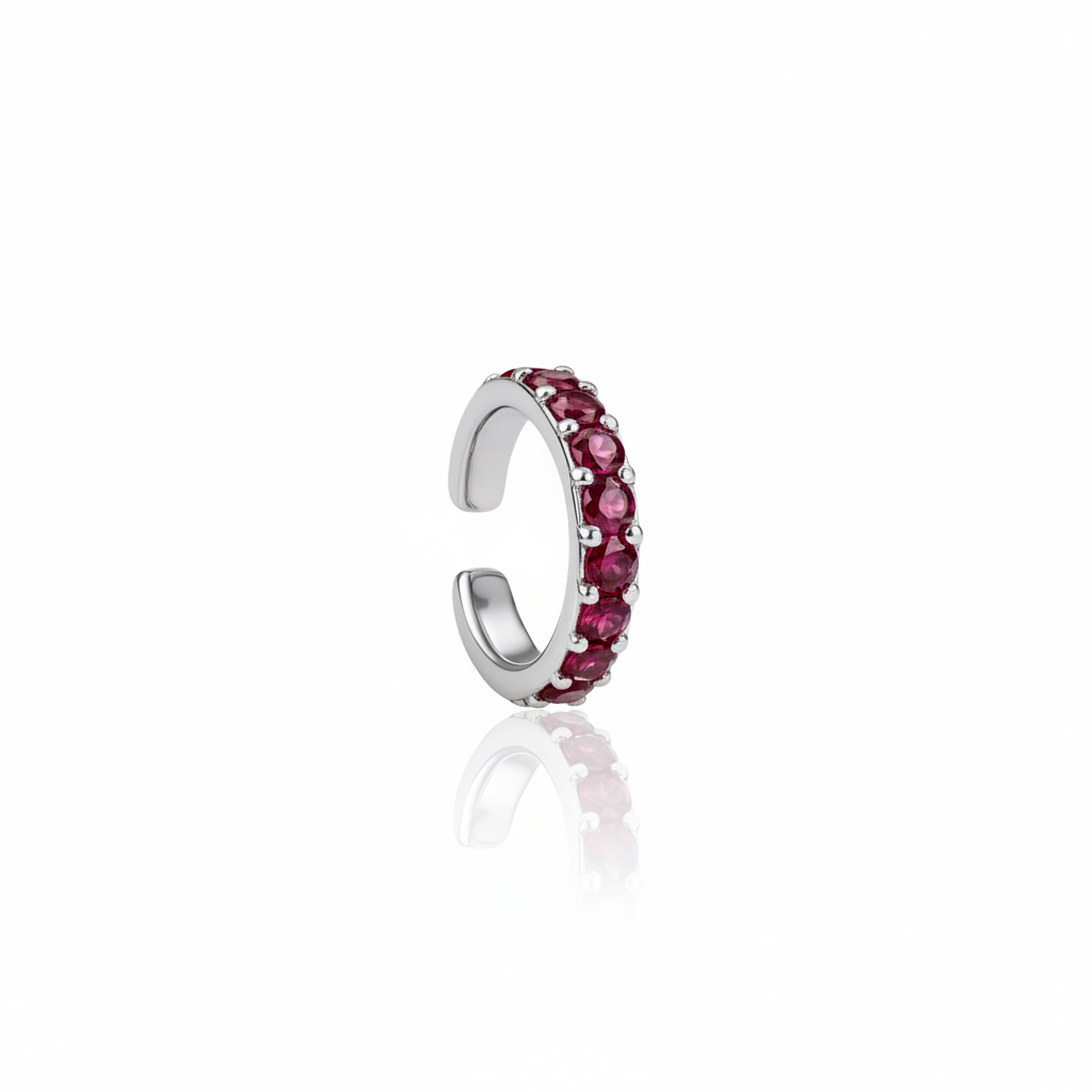 Linea Grande Ear Cuff – Deep Red Garnet