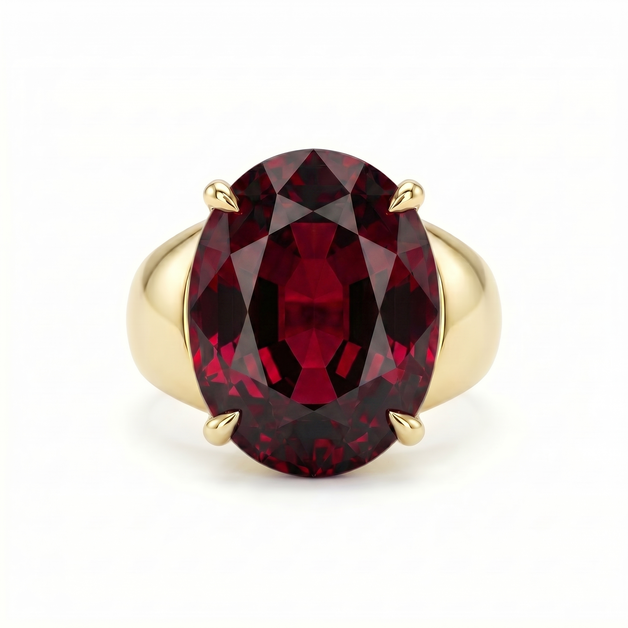 Velara Signet Ring – Deep Red Garnet