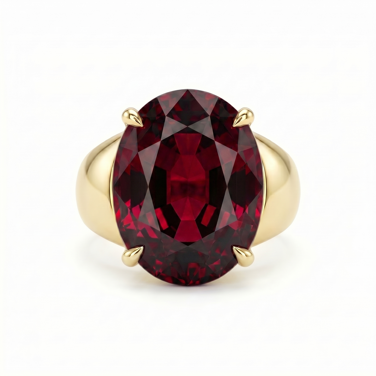 Velara Signet Ring – Deep Red Garnet