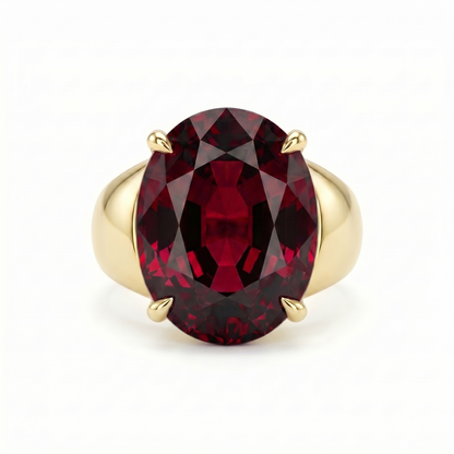 Velara Signet Ring – Deep Red Garnet