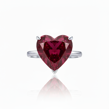 Amore Bold Solitaire Ring – Deep Red Garnet