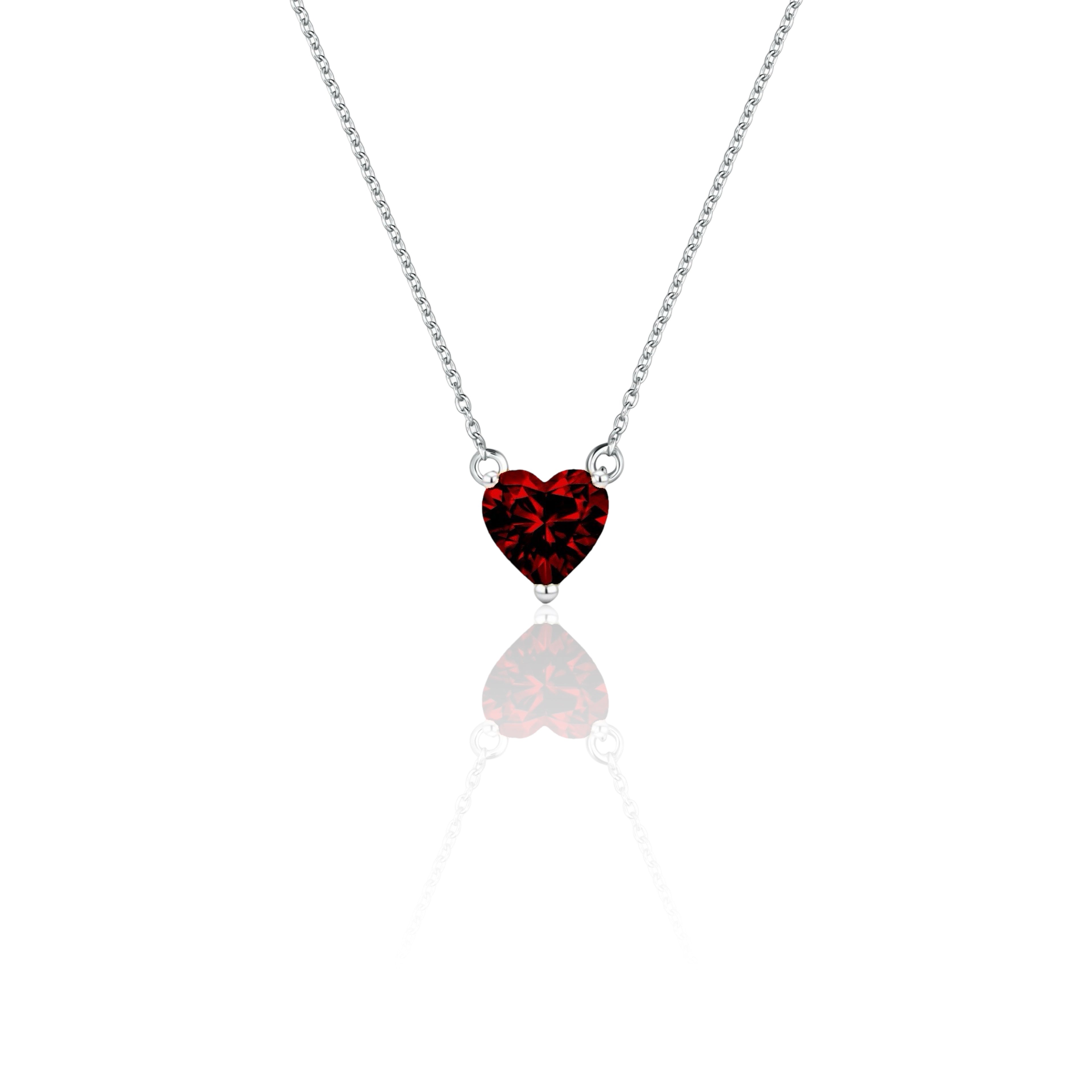 Amore Maxi Solitaire Necklace – Deep Red Garnet
