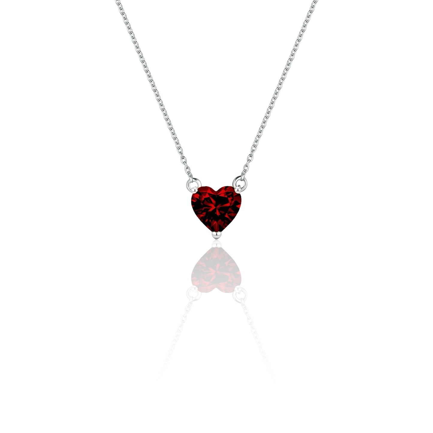 Amore Solitaire Necklace – Deep Red Garnet