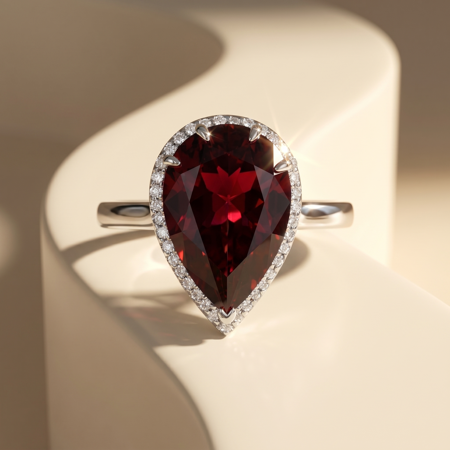 Nova Principessa Ring – Deep Red Garnet