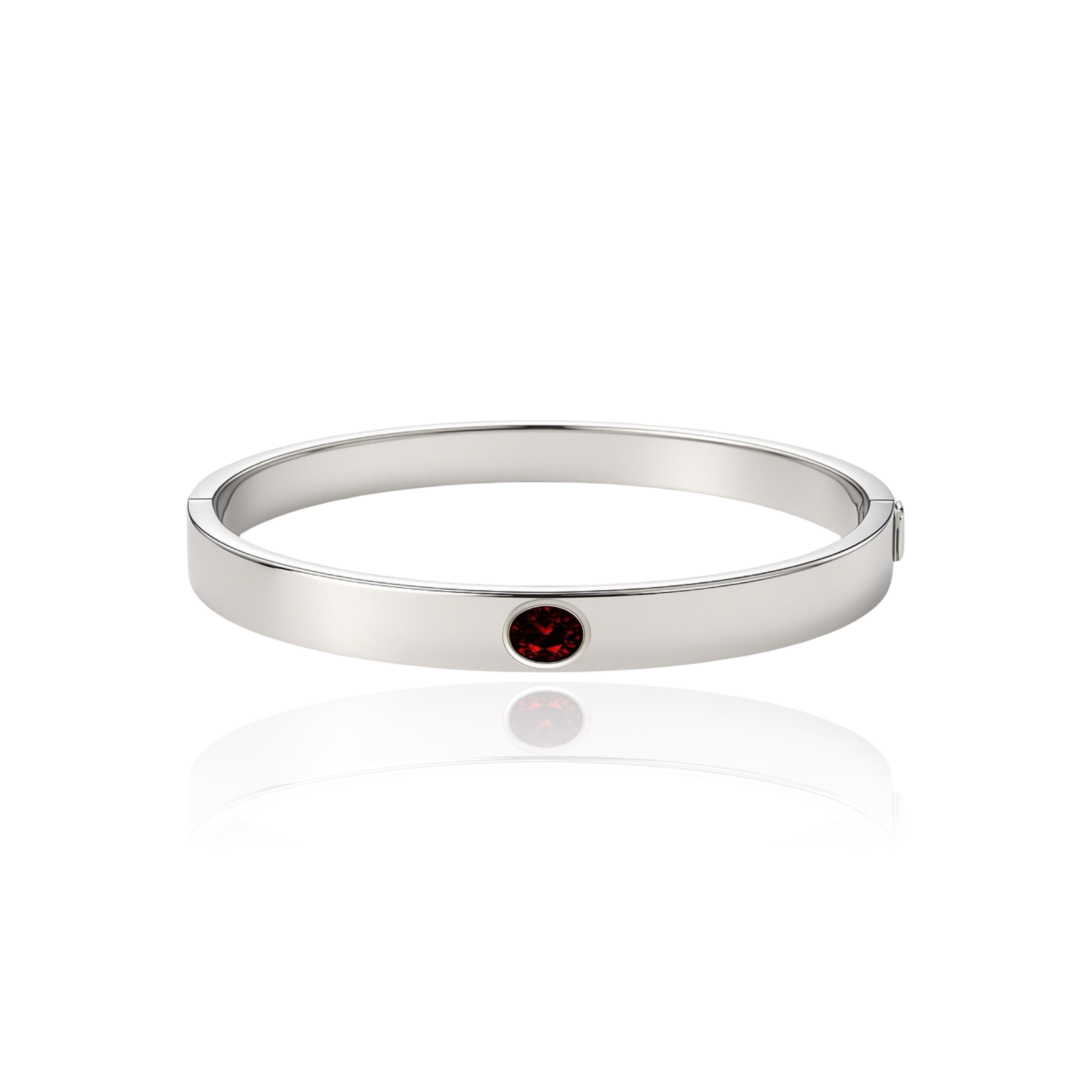 Velara Uno Elemental Bangle – Deep Red Garnet