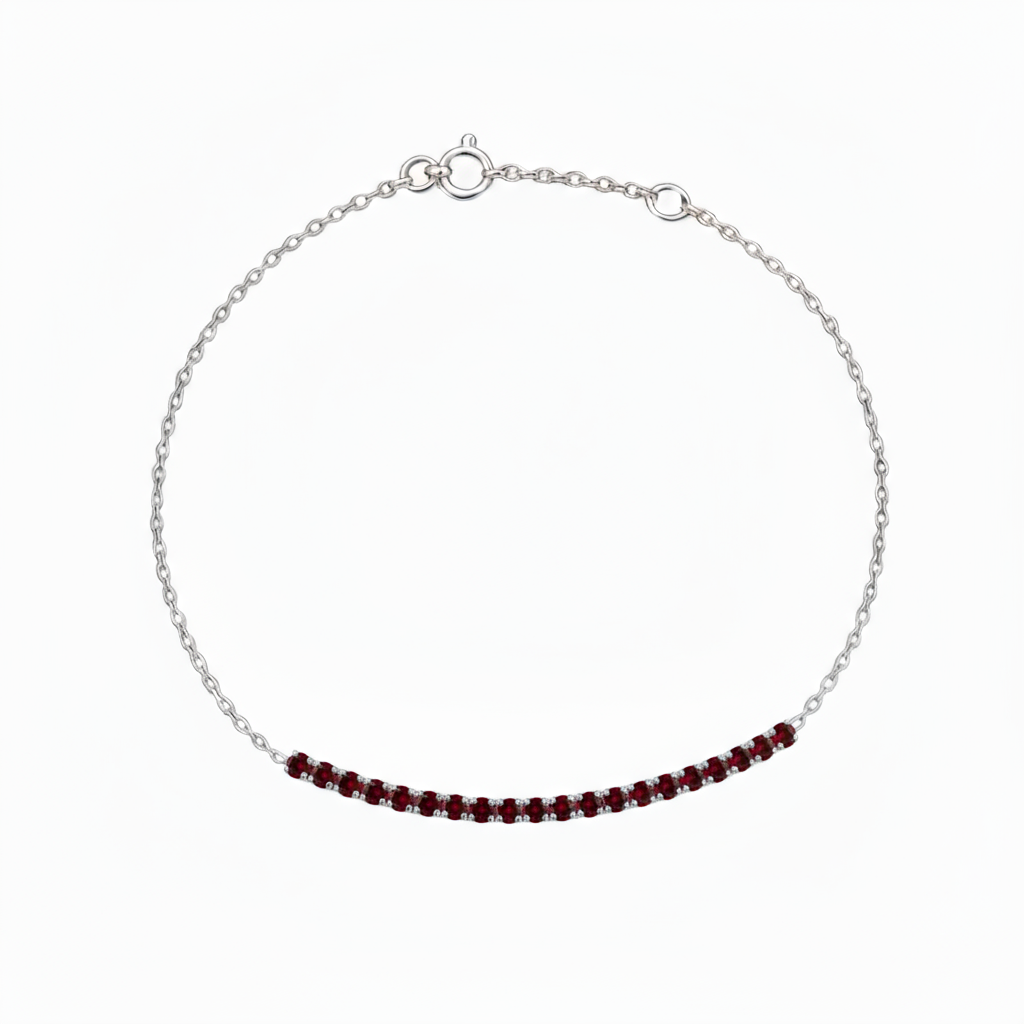 Juno Half Tennis Bracelet – Deep Red Garnet