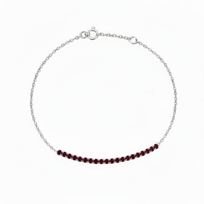 Juno Half Tennis Bracelet – Deep Red Garnet