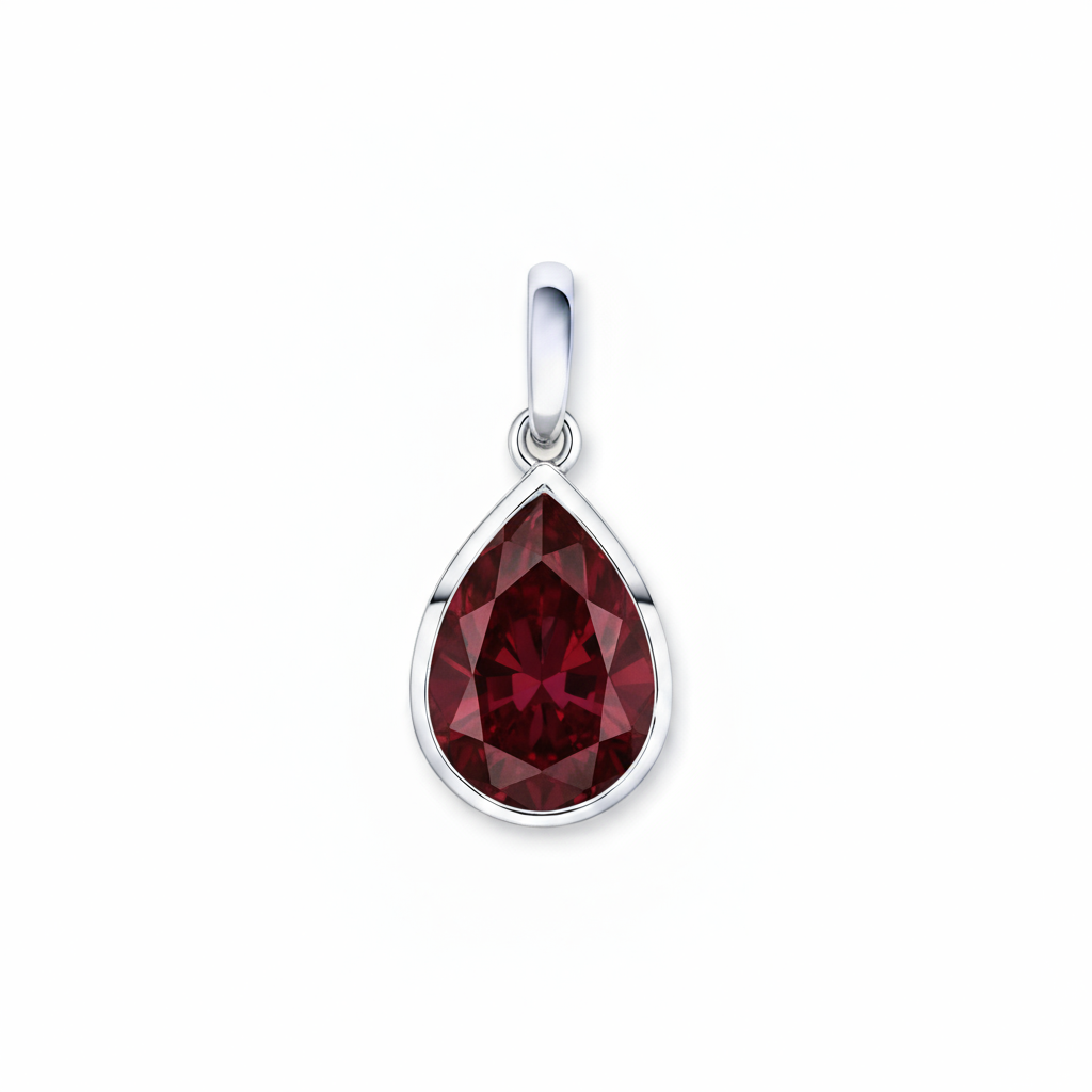 Nova Bold Solitaire Pendant – Deep Red Garnet