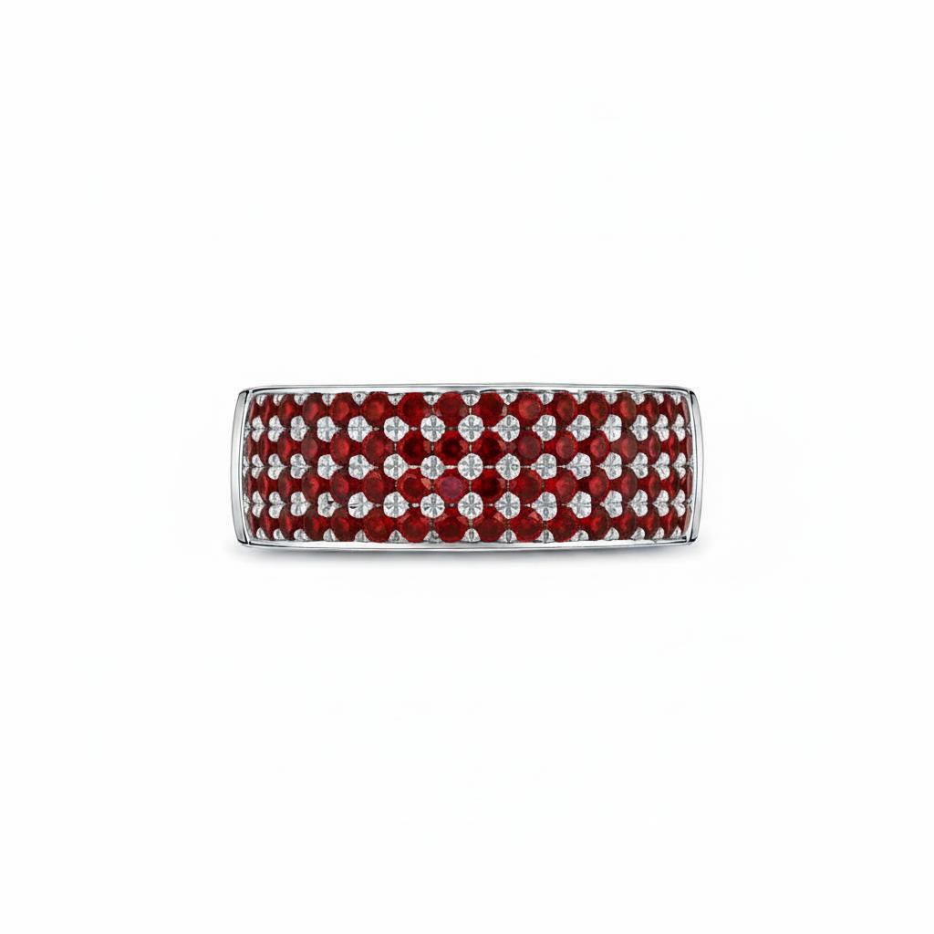 Linea Bold Band Ring – Deep Red Garnet