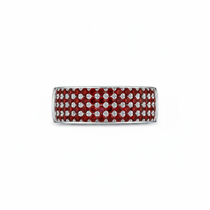 Linea Bold Band Ring – Deep Red Garnet