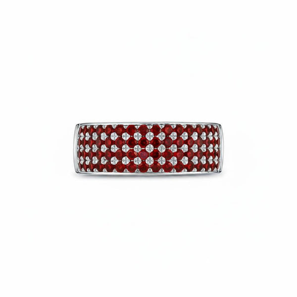 Linea Bold Band Ring – Deep Red Garnet