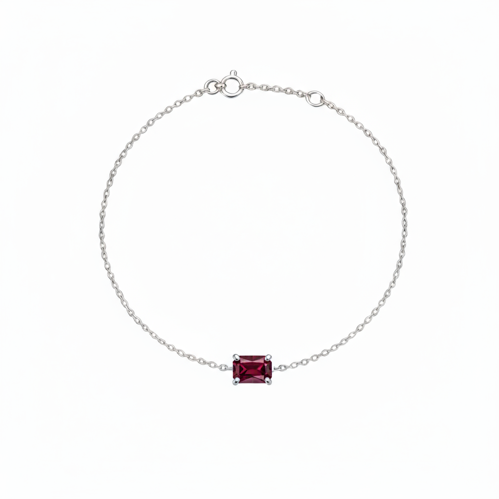 Nexus Solitaire Bracelet – Deep Red Garnet