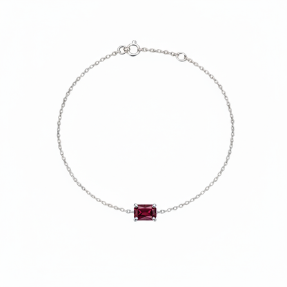 Nexus Solitaire Bracelet – Deep Red Garnet