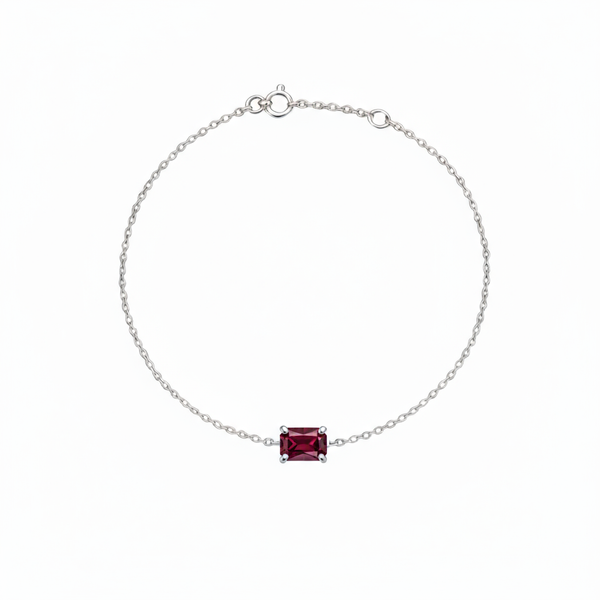 Nexus Solitaire Bracelet – Deep Red Garnet