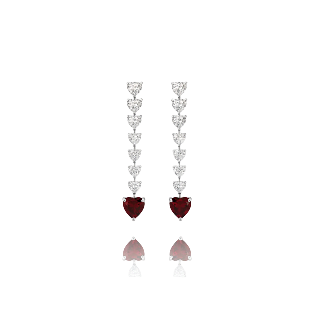 Amore Drop Earrings – Deep Red Garnet