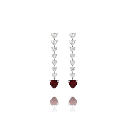 Amore Drop Earrings – Deep Red Garnet