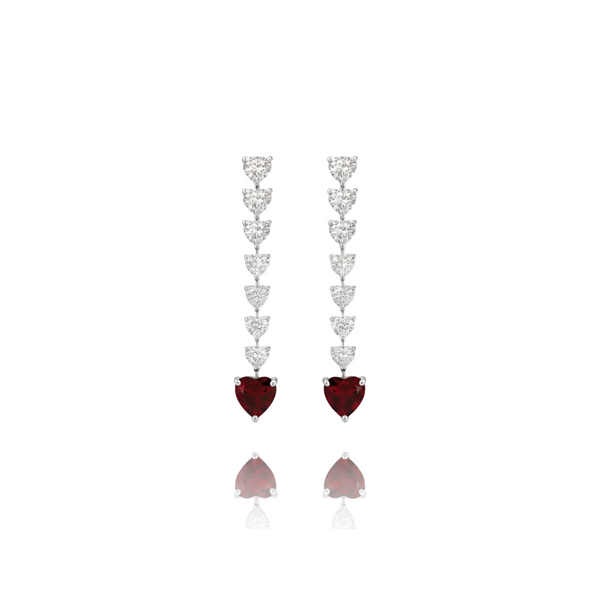Amore Drop Earrings – Deep Red Garnet